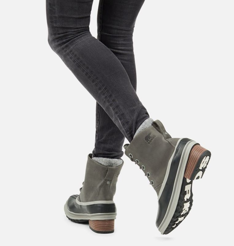 Sorel Dam Gummistövlar Grå/Svarta - Slimpack™ Iii Lace Duck Mid - WBE-087491